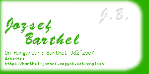 jozsef barthel business card